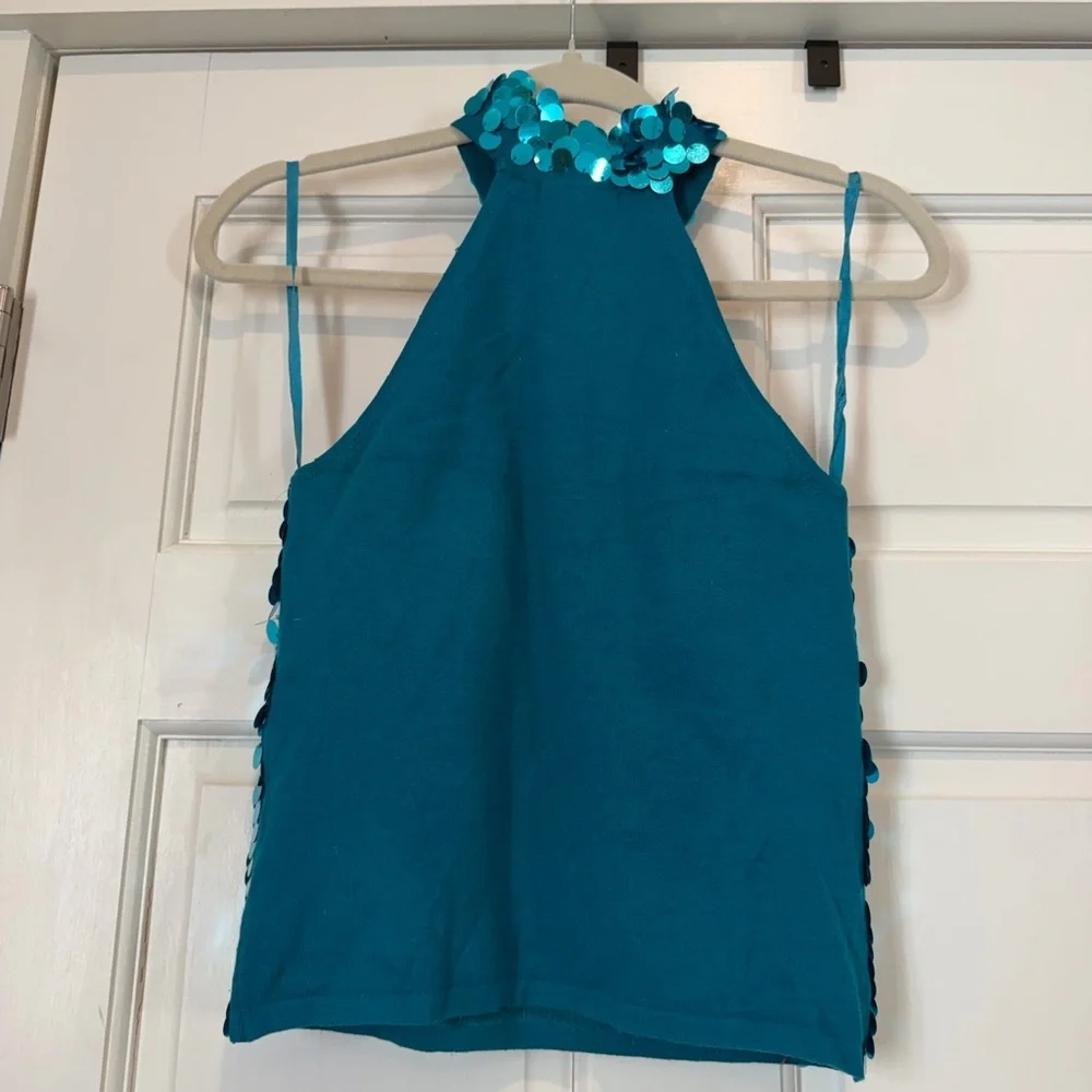 Fresh Turquoise Sequin Top - Picture 3 of 4
